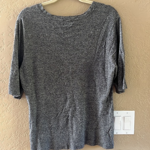 INC Women’s dark gray heather top short sleeves lightweight sweater k… - Picture 5 of 9